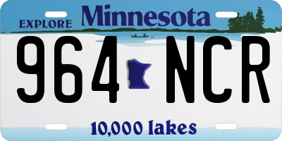 MN license plate 964NCR