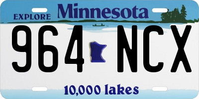 MN license plate 964NCX