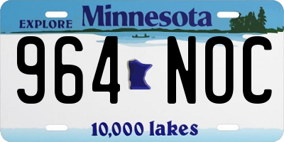 MN license plate 964NOC