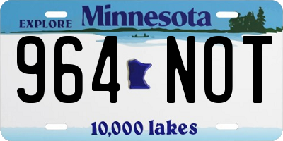 MN license plate 964NOT