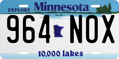MN license plate 964NOX