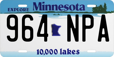 MN license plate 964NPA