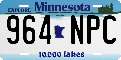 MN license plate 964NPC