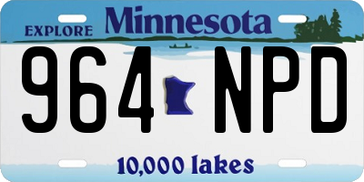 MN license plate 964NPD