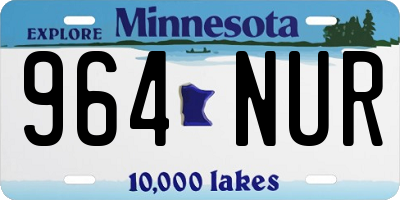 MN license plate 964NUR