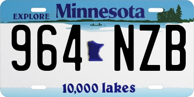 MN license plate 964NZB