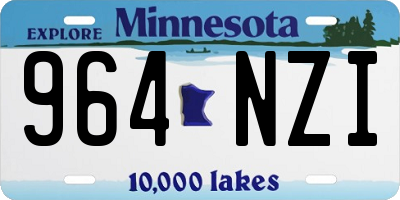 MN license plate 964NZI