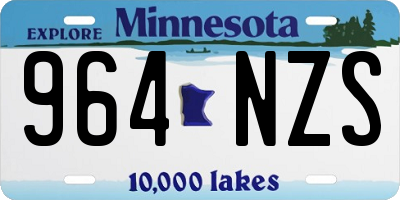 MN license plate 964NZS
