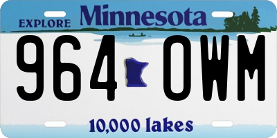 MN license plate 964OWM