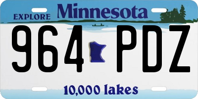 MN license plate 964PDZ