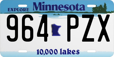 MN license plate 964PZX