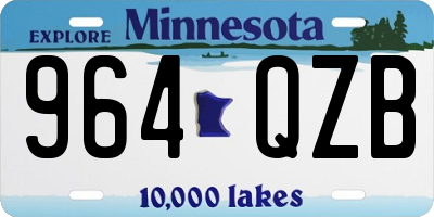 MN license plate 964QZB