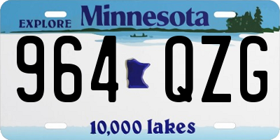 MN license plate 964QZG