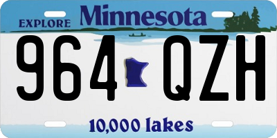 MN license plate 964QZH