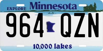 MN license plate 964QZN