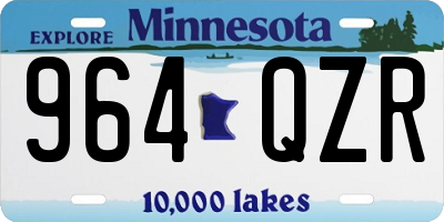MN license plate 964QZR