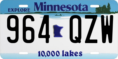 MN license plate 964QZW