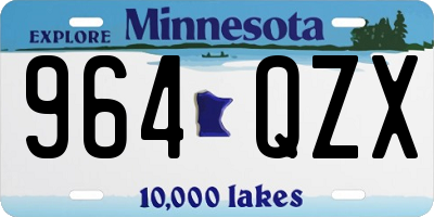 MN license plate 964QZX