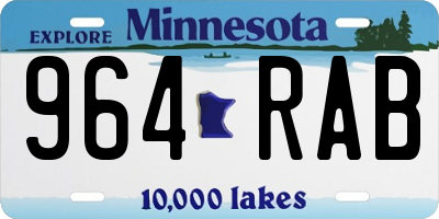 MN license plate 964RAB