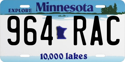MN license plate 964RAC