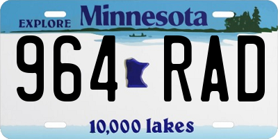 MN license plate 964RAD
