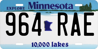 MN license plate 964RAE
