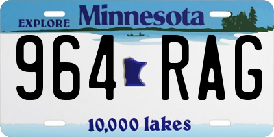 MN license plate 964RAG
