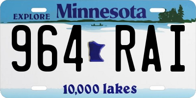 MN license plate 964RAI