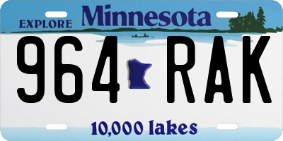 MN license plate 964RAK