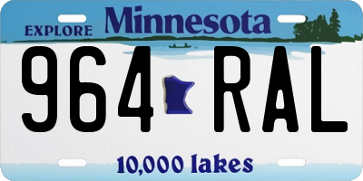 MN license plate 964RAL