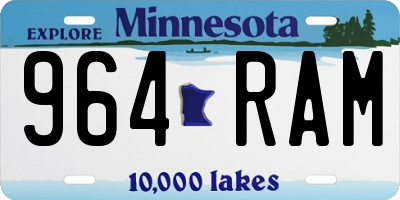 MN license plate 964RAM