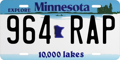 MN license plate 964RAP