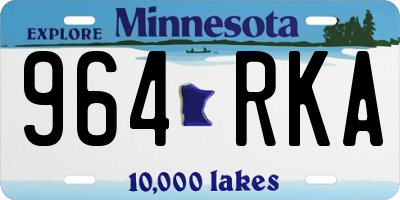 MN license plate 964RKA