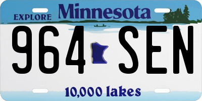 MN license plate 964SEN