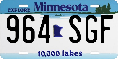 MN license plate 964SGF