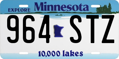 MN license plate 964STZ