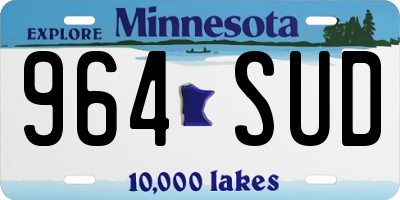 MN license plate 964SUD