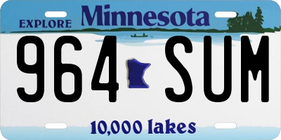 MN license plate 964SUM