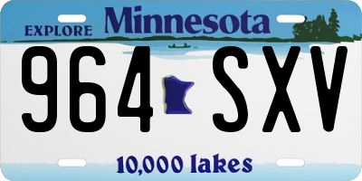 MN license plate 964SXV
