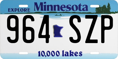 MN license plate 964SZP