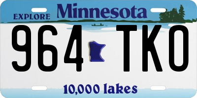 MN license plate 964TKO