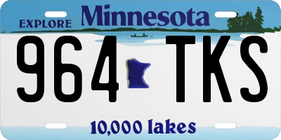 MN license plate 964TKS