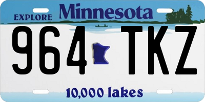 MN license plate 964TKZ