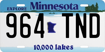 MN license plate 964TND