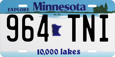 MN license plate 964TNI