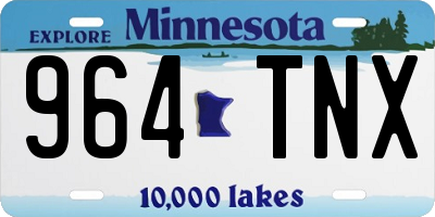 MN license plate 964TNX