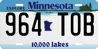 MN license plate 964TOB