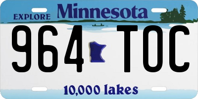 MN license plate 964TOC