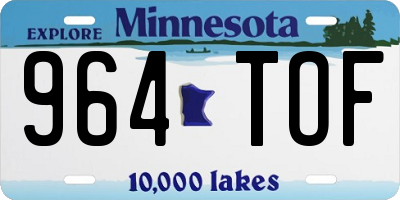 MN license plate 964TOF