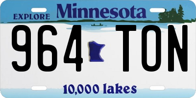 MN license plate 964TON